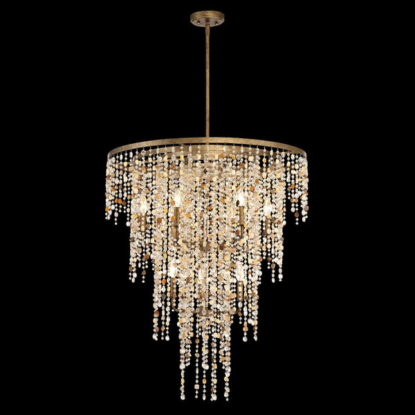 Savannah Gilded Imperial Silver Nine-Light Chandelier