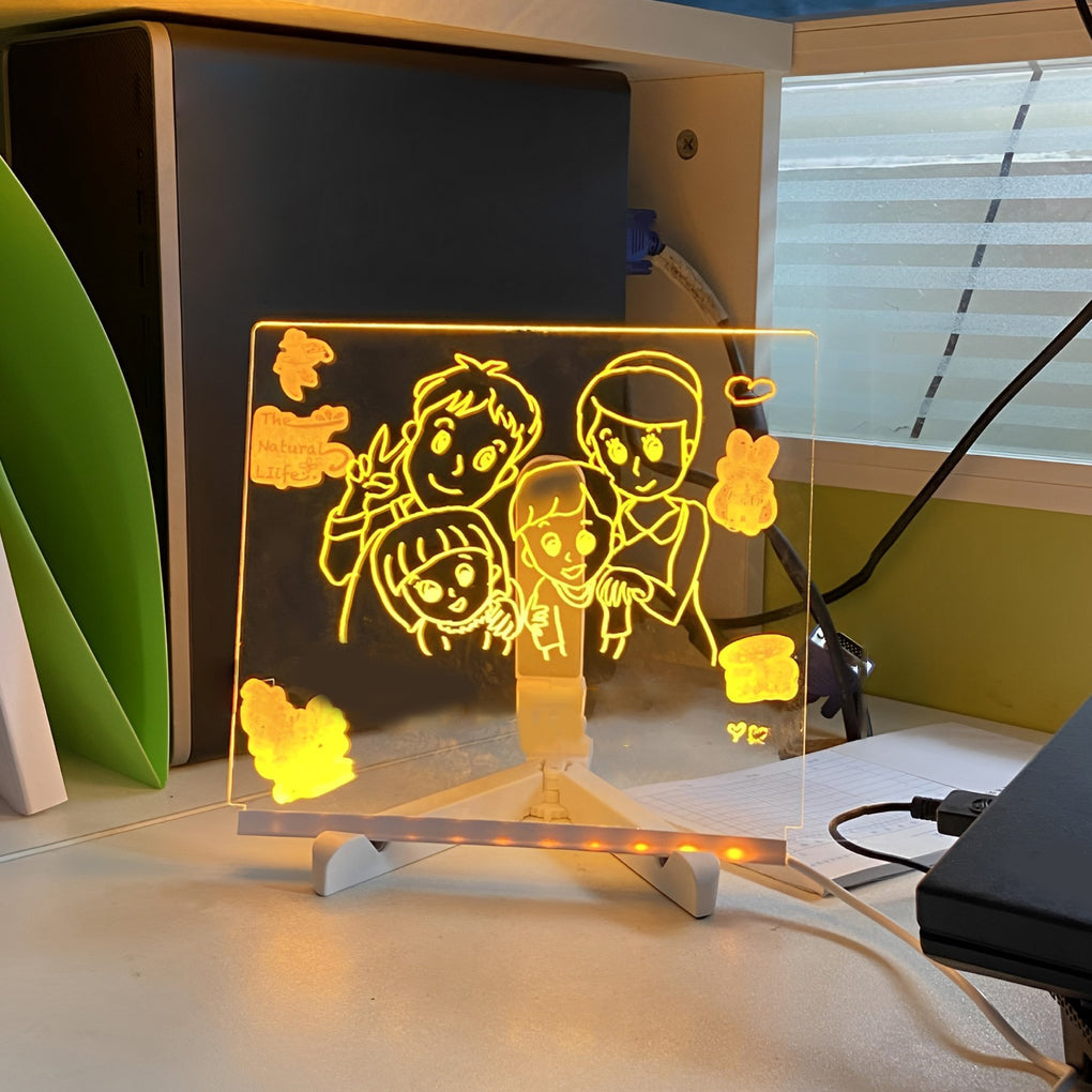 LED Acrylic Message Board Colorful Writable Table Lamp