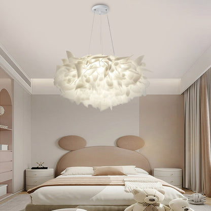 Flower Petals Three Step Dimming LED White Ins Nordic Chandelier Light