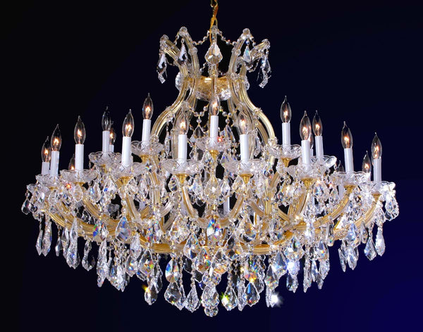 31 Light Maria Theresa crystal chandelier dressed with clear crystals