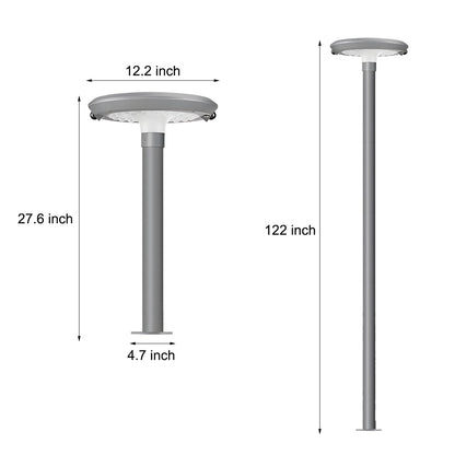 Modern Round Dual Motion Sensor LED Solar Garden Post Lights