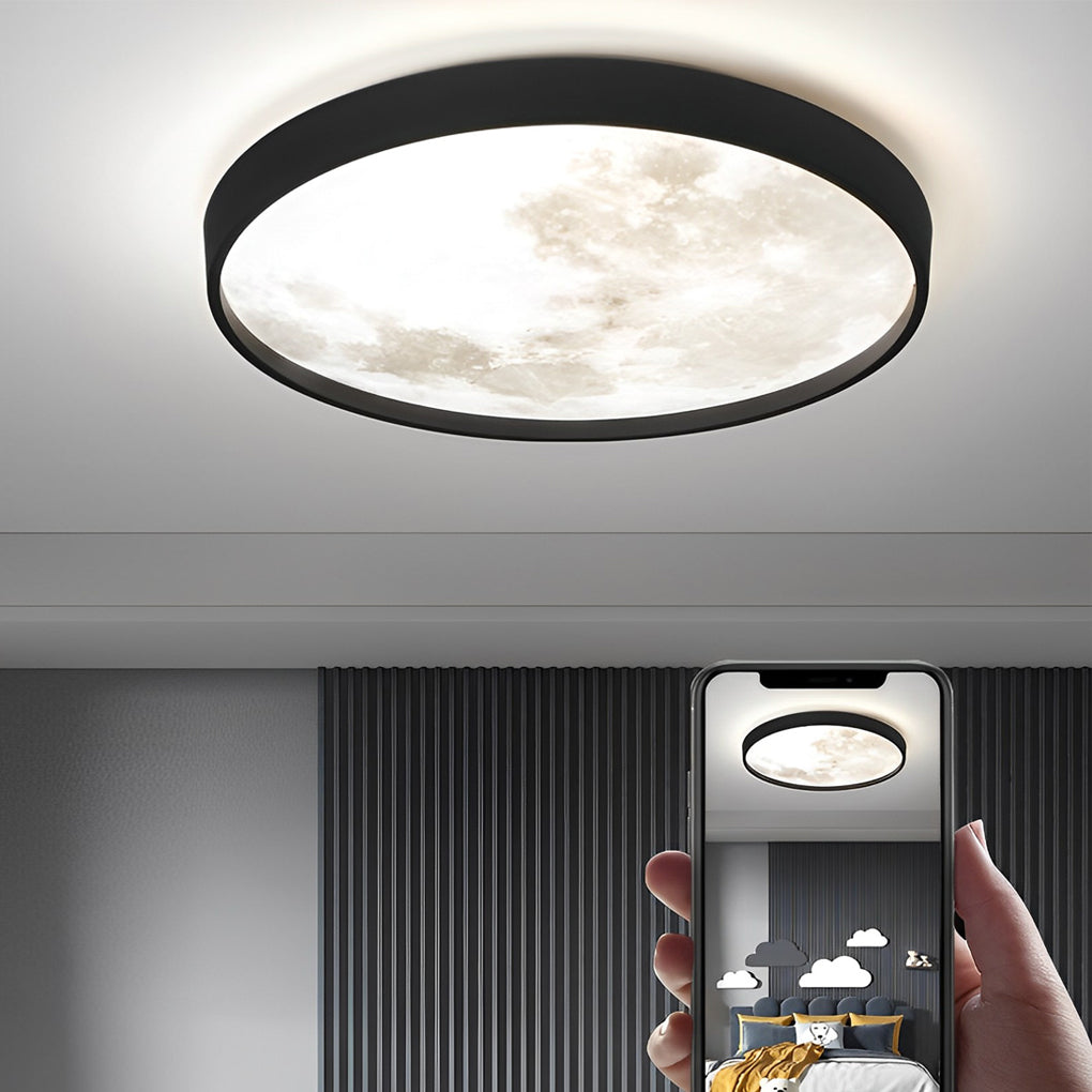 Creative Moon 3 Step Dimming LED Modern Ceiling Light Flush Mount Lighting