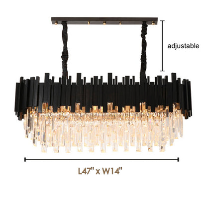 Gio Crystal Dining Room Chandelier, Black