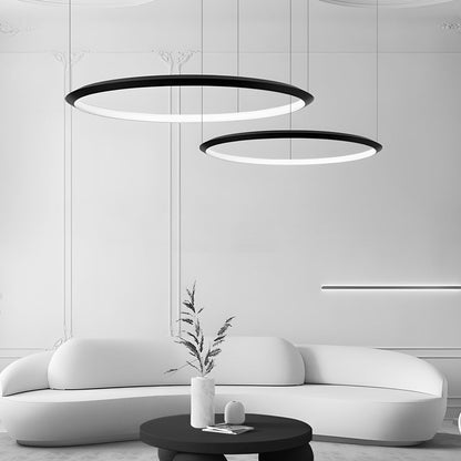 Black Ring Chandelier LED Pendant