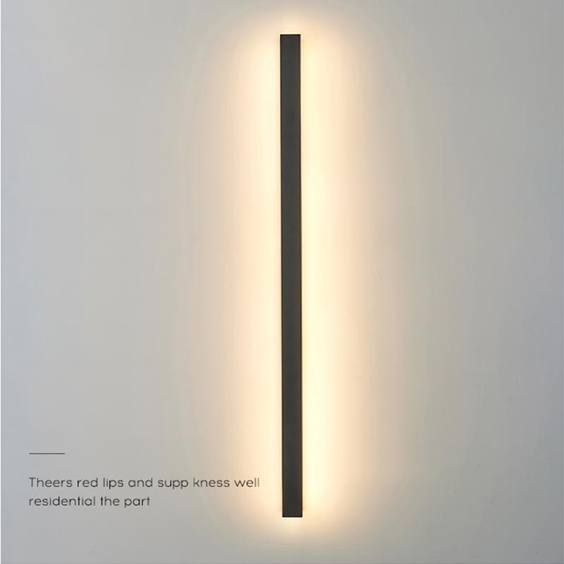 Waterproof Long Strip LED Wall Lamp Outdoor Wall Lights Black Porch Lights