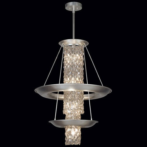 10-Light Pendant in Silver Leaf Finish