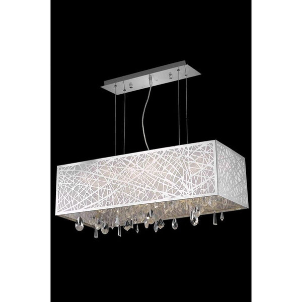 Mirage Chrome Five-Light Pendant with Royal Cut Crystal and Metal Shade