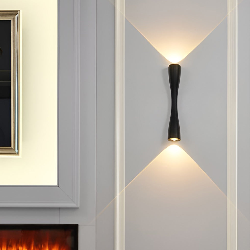 Electroplated Metal LED Up and Down Lights Modern Wall Sconce Lighting