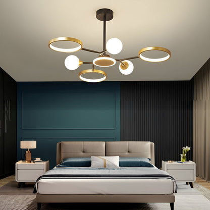 6 Lights Circles LED Modern Ceiling Lights Chandelier Hanging Lamp