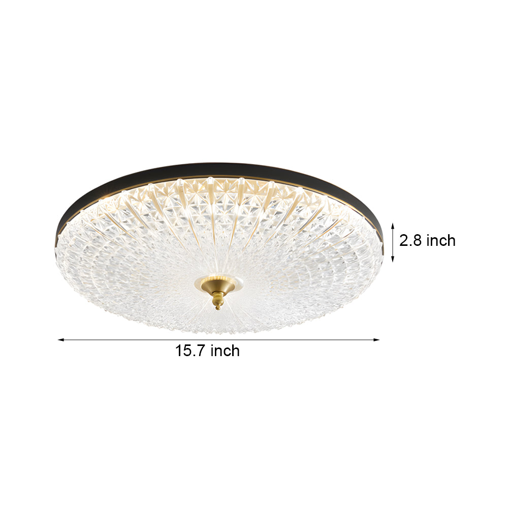 Round Sparkle Glass LED Flush Ceiling Light