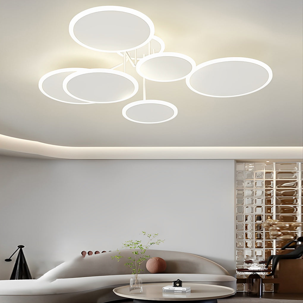 2/3/6 Round Three Step Dimming LED Matte White Nordic Ceiling Lights Fixture