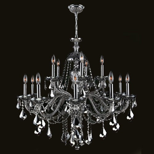 15-Light Chrome Finish with Chrome Crystal Chandelier