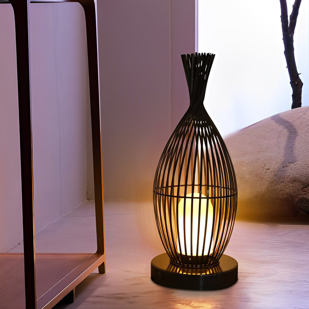 Industrial Courtyard Waterproof Caged LED Floor Lamp