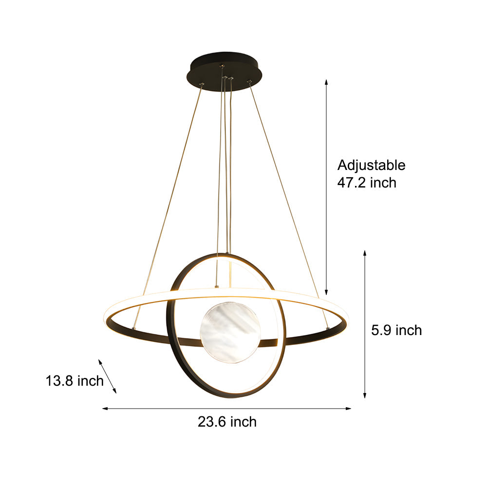 Circular Rings Planet 3 Step Dimming Simple Modern Dining Room Chandelier