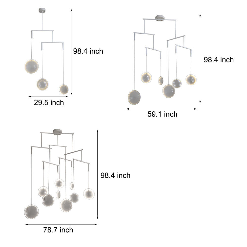 3/6/9-Light White Focus LED Chandelier