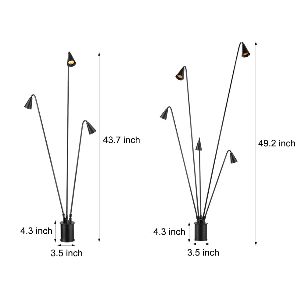 Classic Industrial Black Multi-Head LED Floor Lamp