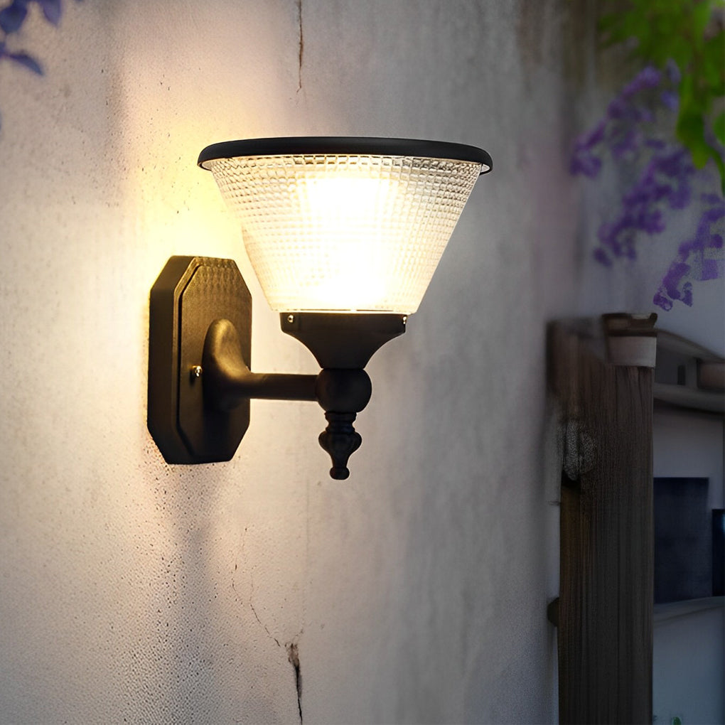 1-Light Black LED Dusk to Dawn Solar Outdoor Wall Light