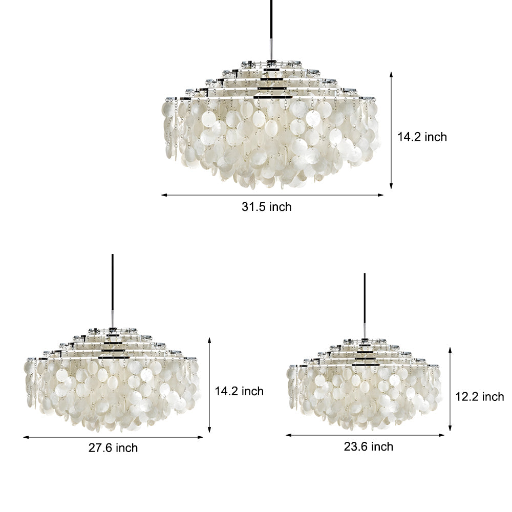 Seashell Discs Chandelier - 39.4'' Chain Length Pendant Lights