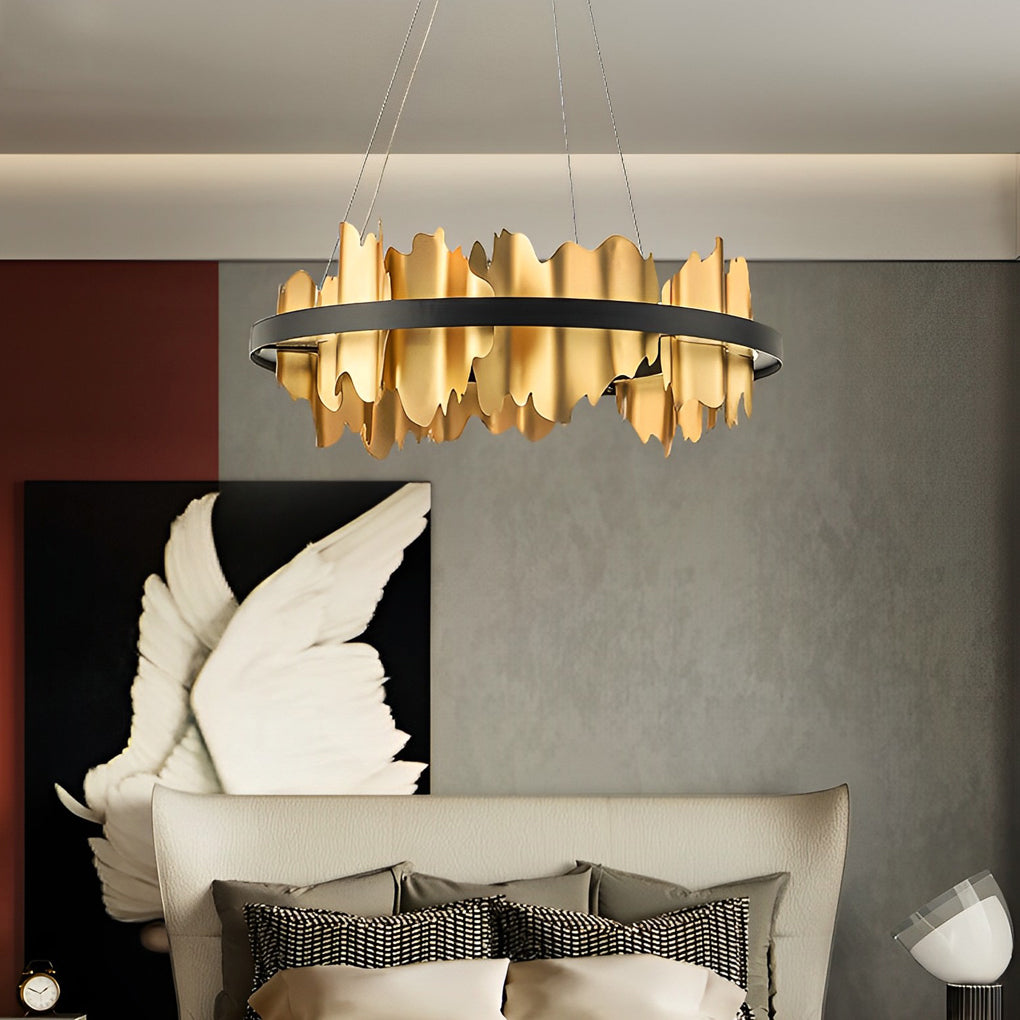 Creative Metal Circular Stepless Dimming LED Post-Modern Chandelier