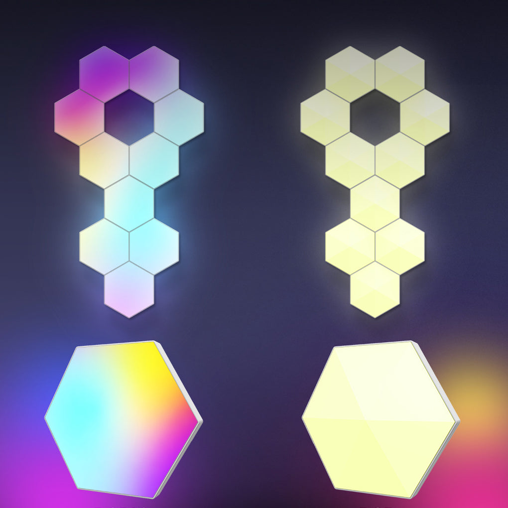 Hexagon Cellular Shaped RGBIC Intelligent Modern Wall Lamp Sconces Lighting