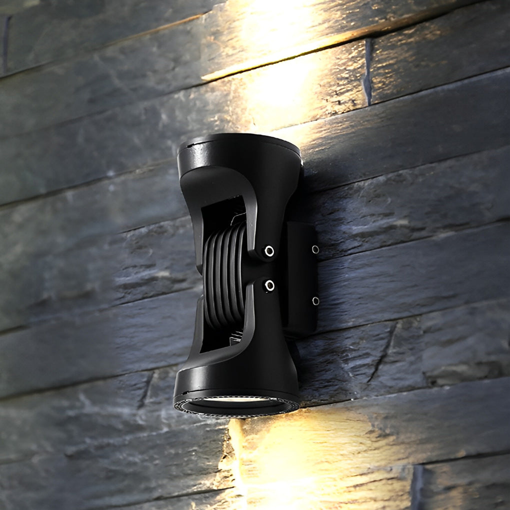 8 In. 2-Light Rotating Heads LED Up Down Outdoor Wall Light