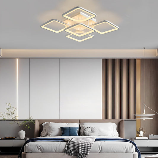 Square Creative Stepless Dimming with Remote Modern Ceiling Light Fixture