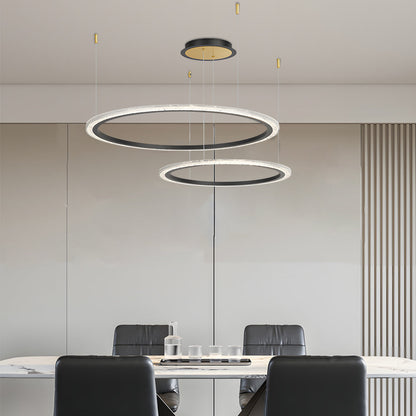 Simple Circular Rings Luxury Three Step Dimming Nordic Ceiling Light Fixture