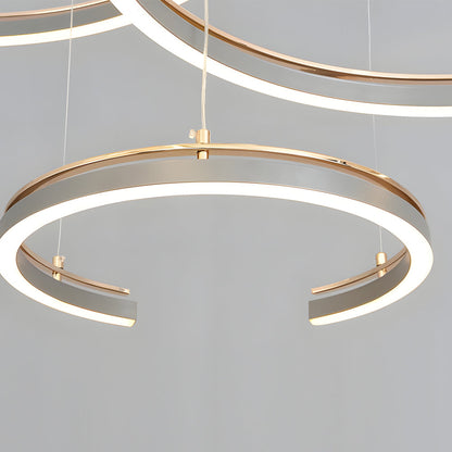 Modern Circular 2/3-Light C-Shape Suspension Ceiling Lamp