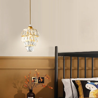 1-Light Mini Crystal Small Pendant Light