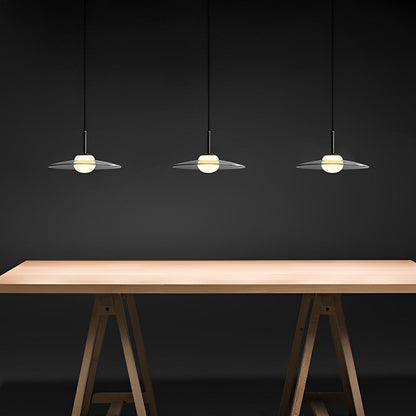 Minimalist Glass UFO LED Black Nordic Chandelier Kitchen Pendant Lighting