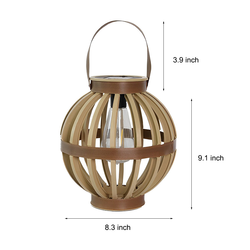 Portable PP Rattan Craft Waterproof LED Modern Solar Outdoor Lanterns