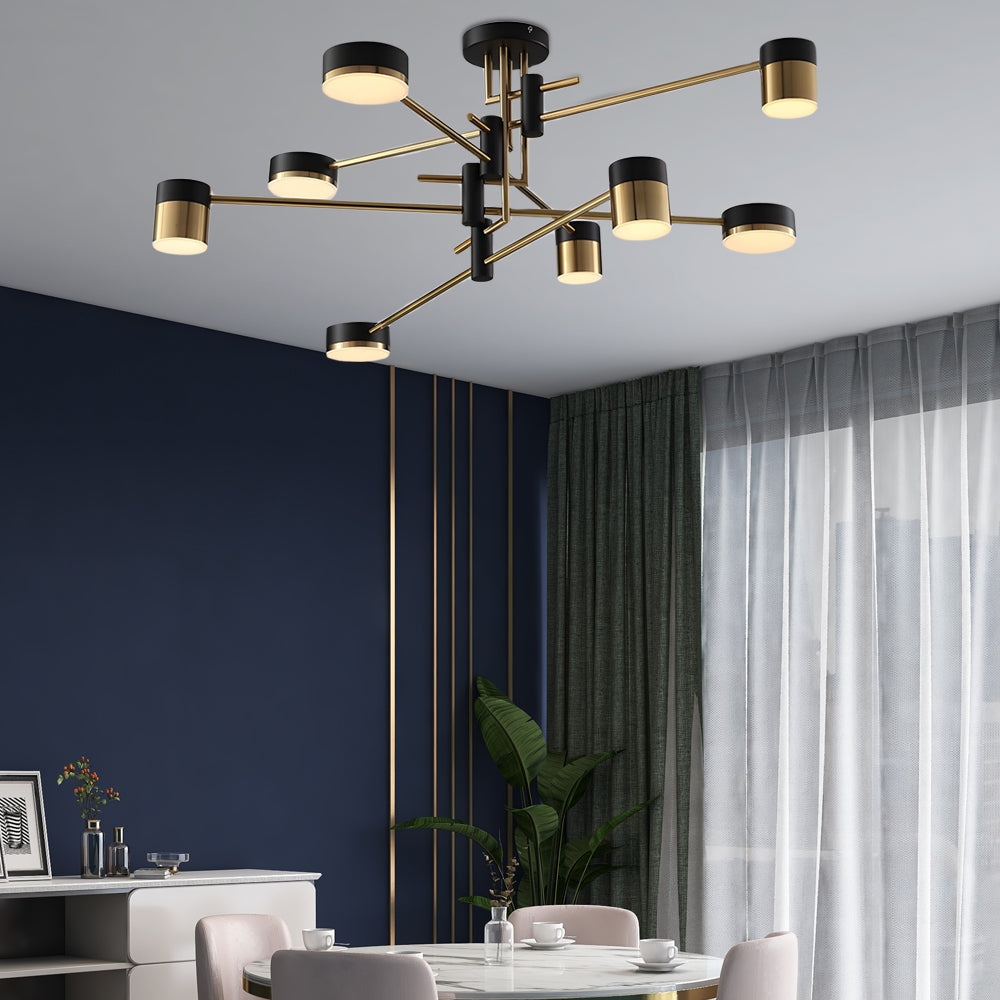 Modern 4/6/8-Light LED Dimmable Sputnik Chandelier