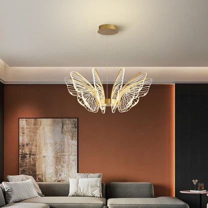 Butterflies LED Dimmable with Remote Control Modern Chandelier Hanging Lamp