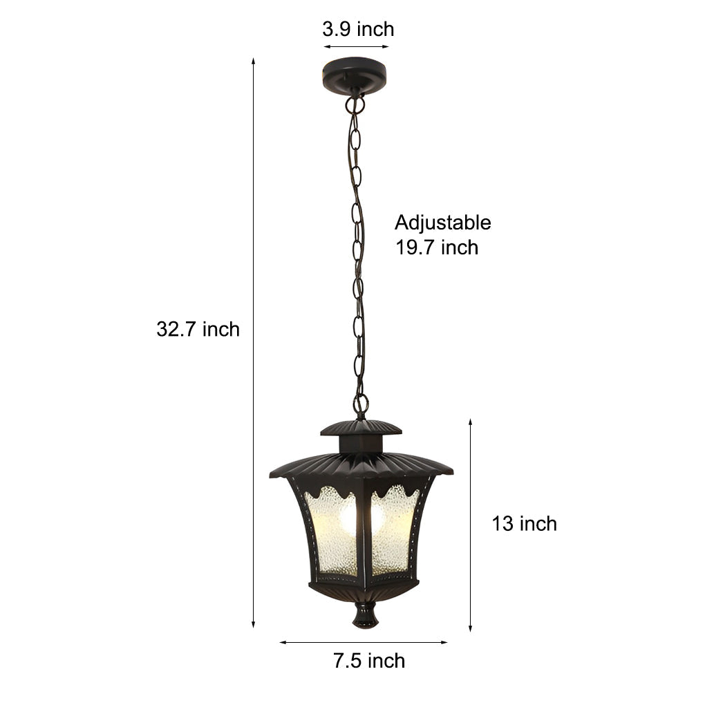 Retro Water Drops Glass Waterproof European Style Outdoor Chandelier