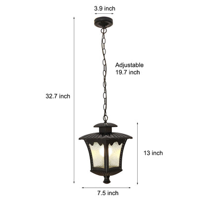 Retro Water Drops Glass Waterproof European Style Outdoor Chandelier