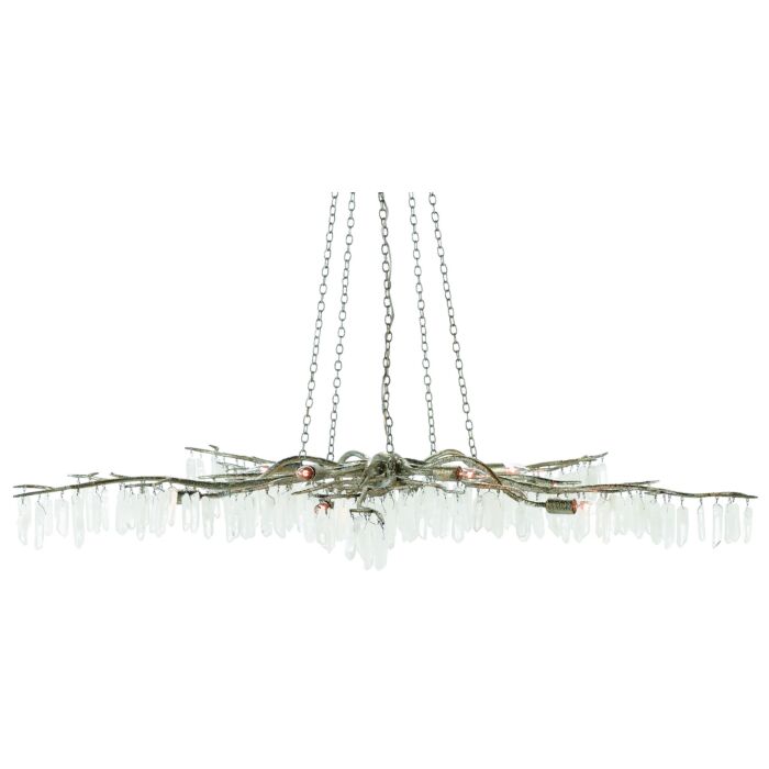 Aviva Stanoff 10-Light Chandelier in Textured Silver with Natural