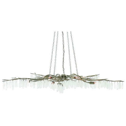 Aviva Stanoff 10-Light Chandelier in Textured Silver with Natural