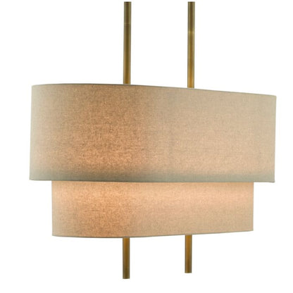 Combermere 4-Light Chandelier in Antique Brass with Linen