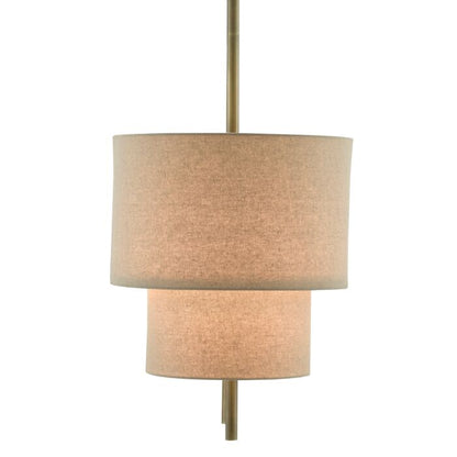 Combermere 4-Light Chandelier in Antique Brass with Linen