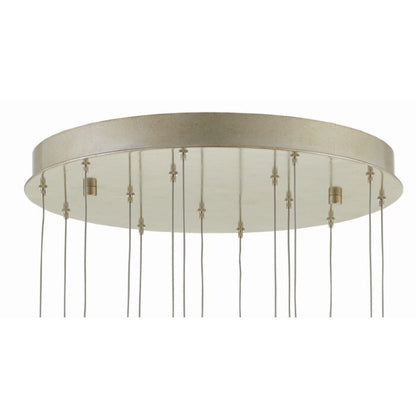 Giro 15-Light 15 Light Pendant in Painted Silver with Nickel with Blue