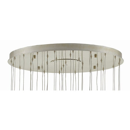 Giro 36-Light 36 Light Pendant in Painted Silver with Nickel with Blue