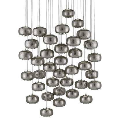 Pepper 36-Light 36 Light Pendant in Painted Silver with Nickel