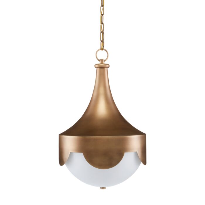 Pasha 1-Light LED Pendant in Antique Brass