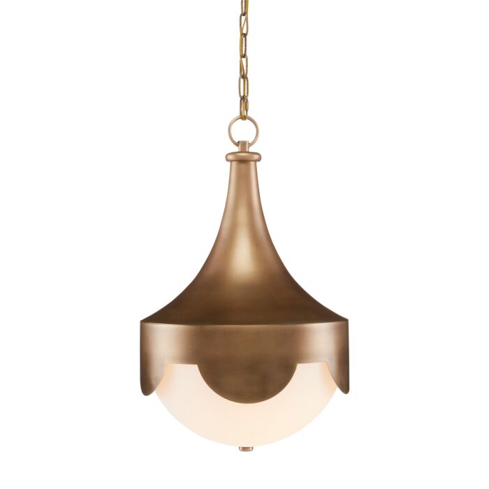 Pasha 1-Light LED Pendant in Antique Brass