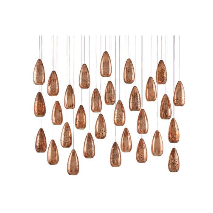 Rame 30-Light 30 Light Pendant in Copper with Silver with Painted Silver