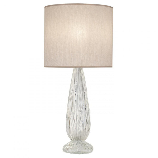 Olas Table Lamp, 1-Light, Glass, Gold Leaf Accent, Beige Fabric Shade, 30.5"H (900410-22ST NG1T)