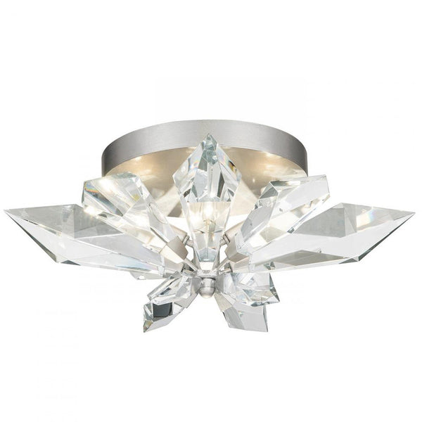 Flush Mount, Round, 4-Light, Silver, Faceted Crystal Leaves, 24.25"W (901840-1ST KJ9A)