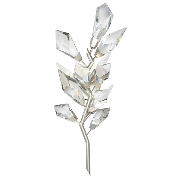 Wall Sconce, 3-Light, Silver Leaf, Faceted Crystal Leaves, 27"H (902250-1ST KJ9J)