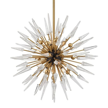 Sparta 12-Light Chandelier in Aged Brass