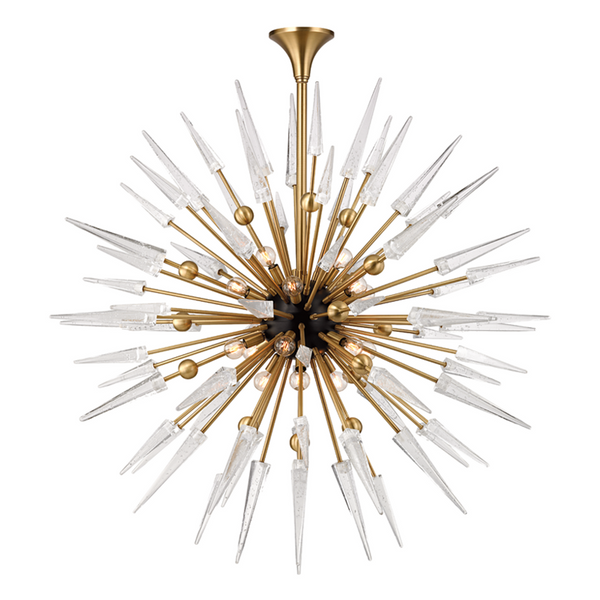 Chandelier, 18-Light, Aged Brass, Clear Shade, 48"W (9048-AGB 9ZF85)